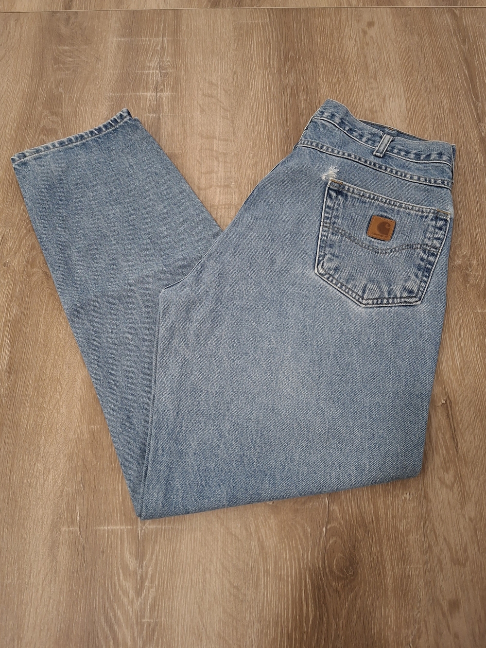 Carhartt B17-DST Relaxed Fit Jeans Men's 38x32 Light Blue Distressed